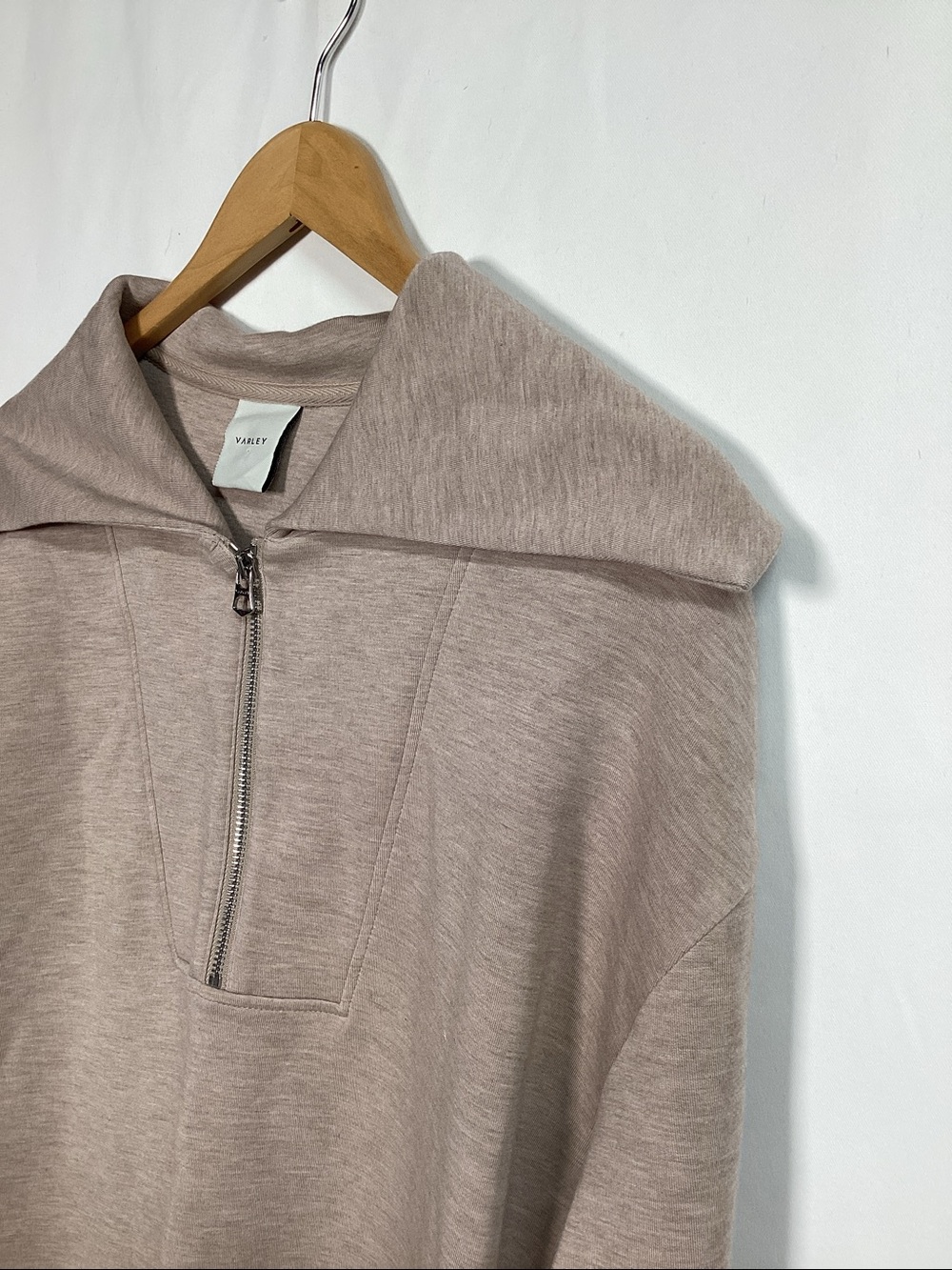 VARLEY Yates Half Zip Sweat Taupe Size Medium - Picture 6 of 12